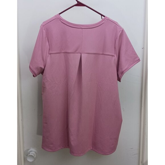 Deluth Trading Women's 2X Plus NoGA Classic Short Sleeve Shirt Pink Pullover NWT - Picture 2 of 16